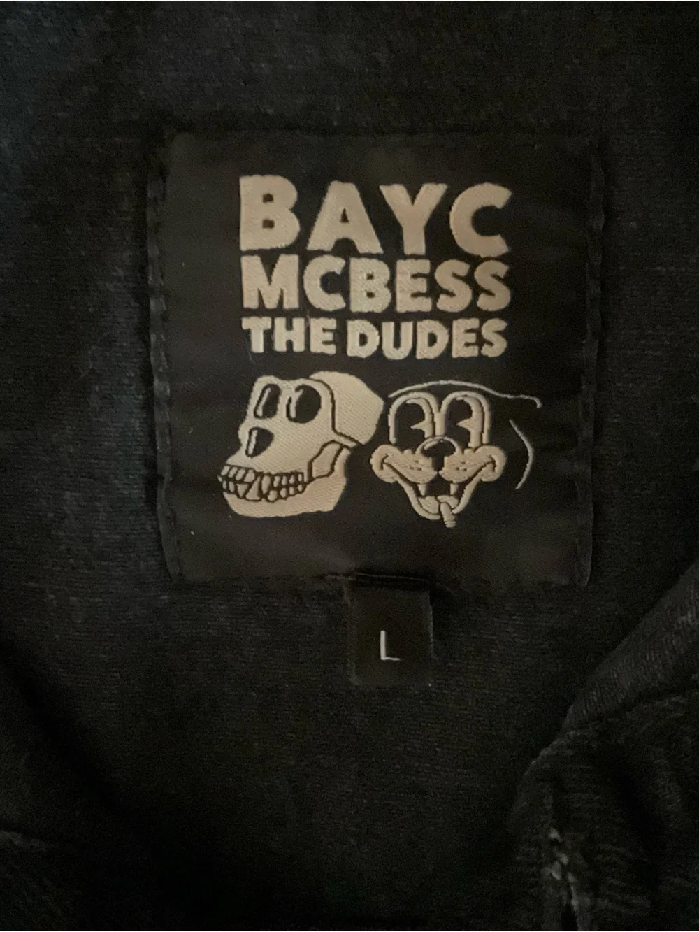 Bored Ape Yacht Club McBess The Dudes Limited Edition Black Denim Jacket Large